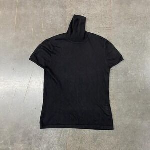 Brooks Brothers Black Silk Cashmere Blend Turtleneck Knit Top Womens M